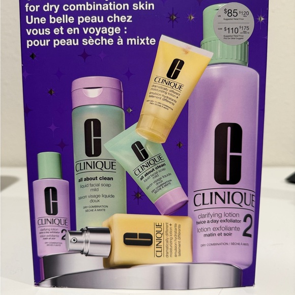 Clinique Skincare Set - Purple and Yellow Packaging